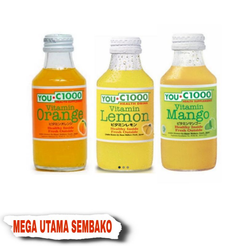 Jual You C1000 Uc1000 Rasa Orange Lemon Manggo 140ml Botol Kaca Per Pcs Botol Shopee Indonesia