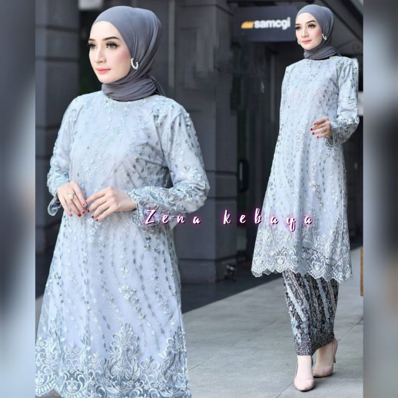 SET KEBAYA TUNIK TULLE BORDIR KEBAYA MODERN PESTA KONDANGAN KEBAYA WISUDA