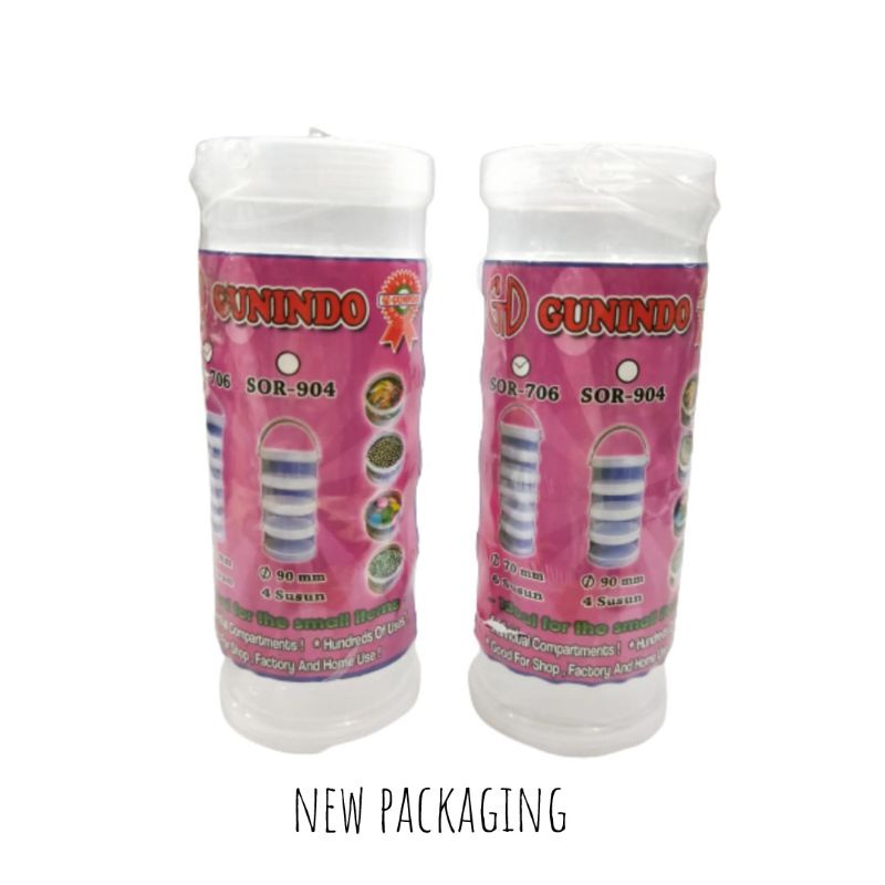 Box Organizer Rantang/ Box Bulat Gunindo 4/6 tingkat