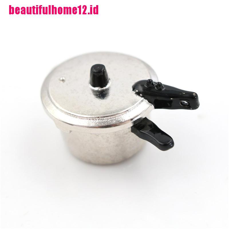 【beautifulhome12.id】1:12 Dollhouse Miniature Kitchen Cooking Utensil Pressure Cooker Autoclave Toy