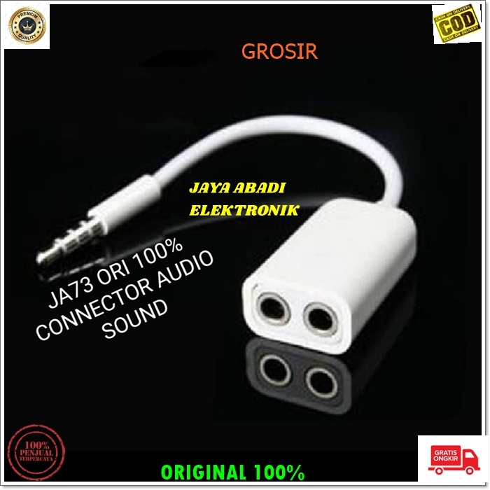 J73 ORIGINAL SPLITTER JEK KONEKTOR JACK AUX 3.5 MM AUDIO HEADSET MIC SAMBUNGAN ADAPTER J73  connector hp Konektor Jack Spliter splitter smule handphone Aux extension 3.5 mm ke Audio Headset Mic Male Female universal adapter sambungan sound cewe Jek penyam