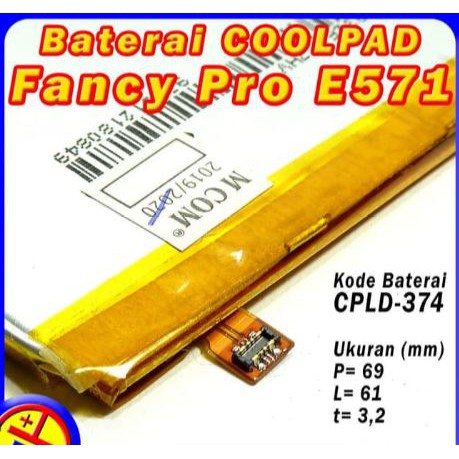 Battery Batre Baterai Double Power Mcom Coolpad Fancy Pro E571 CPLD-374 CPLD374 CPLD 374
