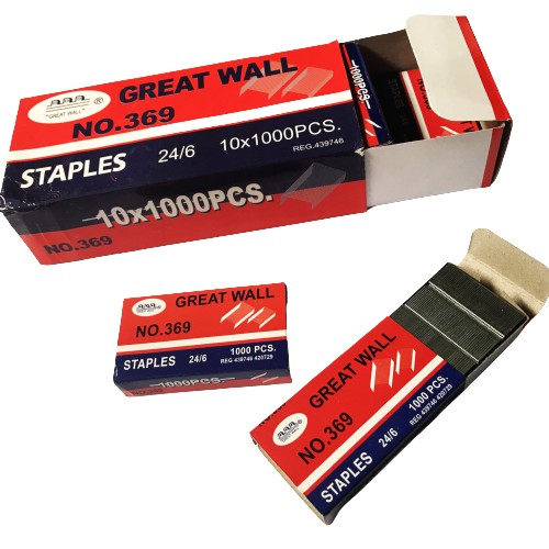 

Refill/Isi Staples Great Wall No.369 Original (1 Pak isi 10 dus kecil)