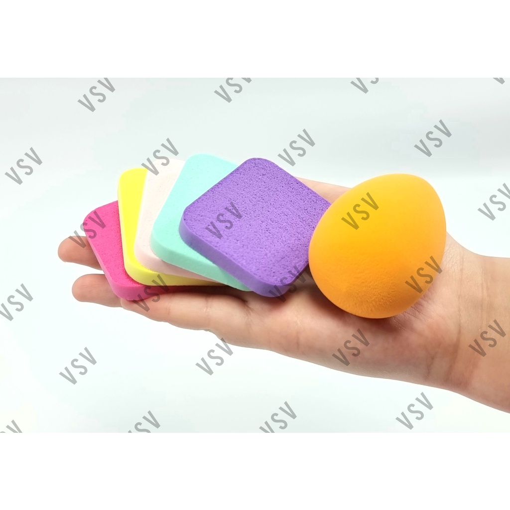 Beauty Blender SET Blend Spons Spon Foundation Wajah / Spons Make Up Sponge Puff Makeup (WARNA RANDOM)