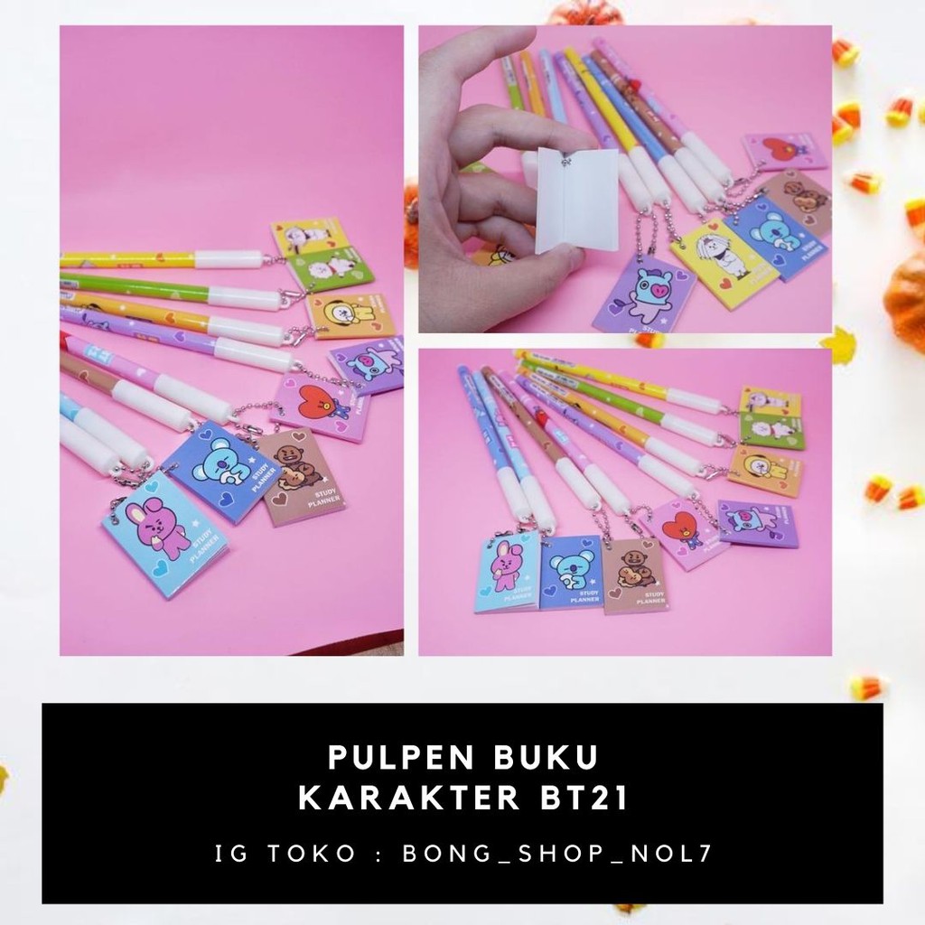 Pulpen Unik Buku BT21|Pen Buku BT21|Pulpen Murah|Pulpen Lucu BT21