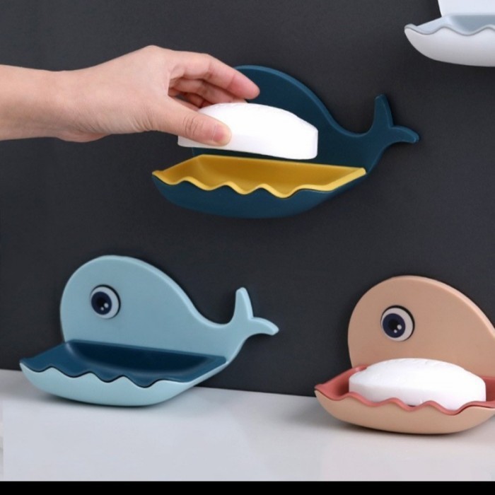 Wadah Sabun Batang Model ikan PAUS Tempat - Whale Soap Dish Rack Holder - Rak Kamar Mandi