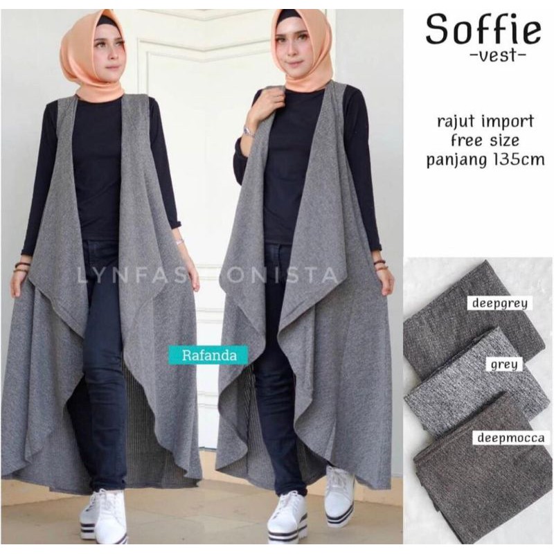 LYNFASHIONISTA-OUTER WANITA MUSLIMAH RAJUT PREMIUM MODEL LAYER PREMIUM/SOFFIE