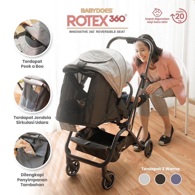 Stroller Babydoes Rotex 360 Derajat Ch 419 Innovative 360° Kereta Dorong Bayi Reversible Seat