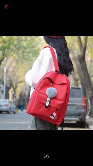 BACKPACK DAUN tas ransel sekolah tas ransel wanita tas lokal batam free pompom