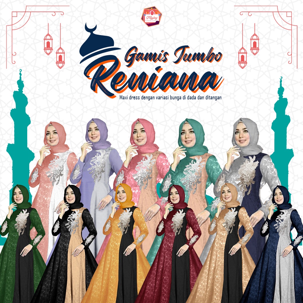 HOPYLOVY - Gamis Syari Jumbo LD 120 Terbaru Reniana