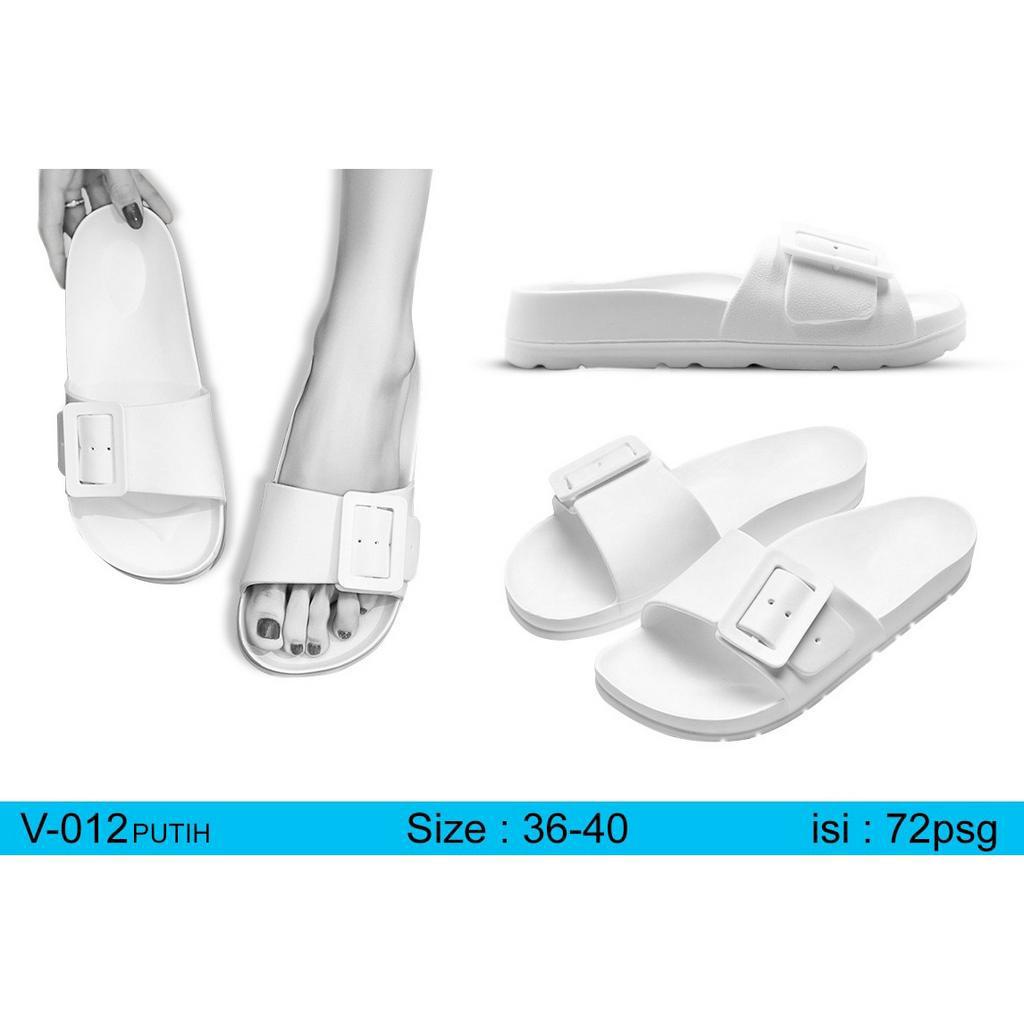 Sandal Selop SANDAL SANTAI Wanita kancing besar