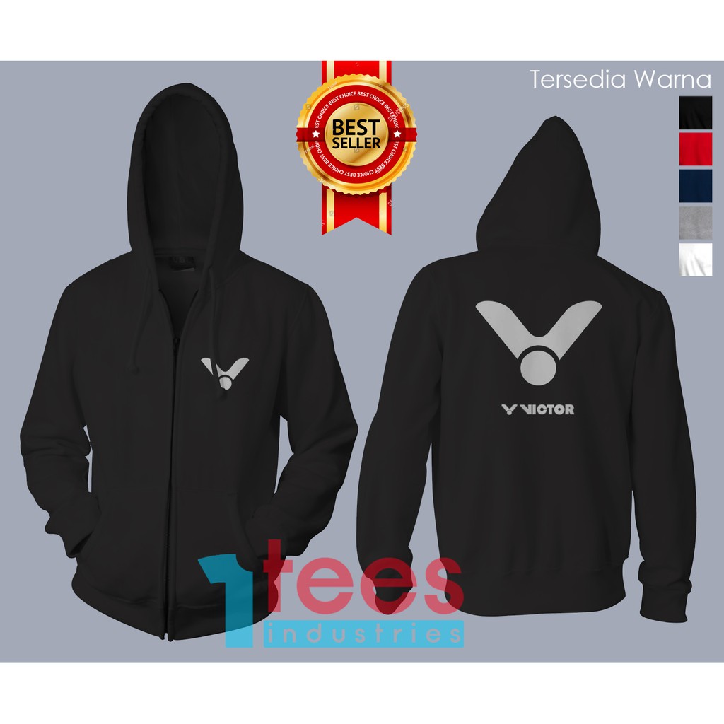 JAKET HOODIE ZIPPER BADMINTON VICTOR LOGO