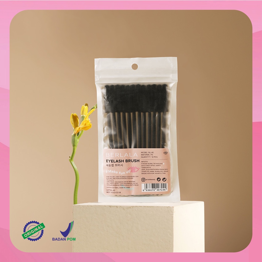 BERLALA 12PCS Eyelash Brush Sisir Bulu Mata Spoolie Eyebrow Brush Maskara Sikat Kuas Alis Sikat Wand BLL40