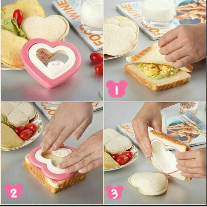 Cetakan Roti Tawar Bentuk Hati Love Mold Cetakan Bento Love