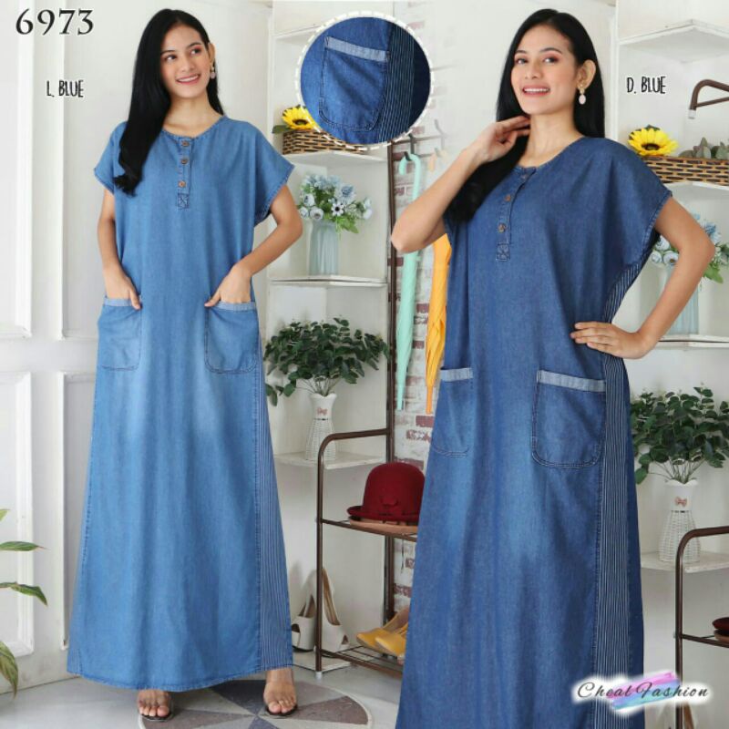 Gamis Jeans Tanpa Lengan LD115 PJ138