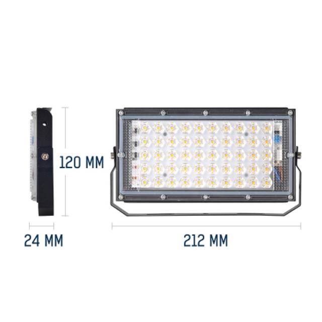 Lampu LED Sorot / Kap Big Power Floodlight DC 12V 50 Watt + Kabel