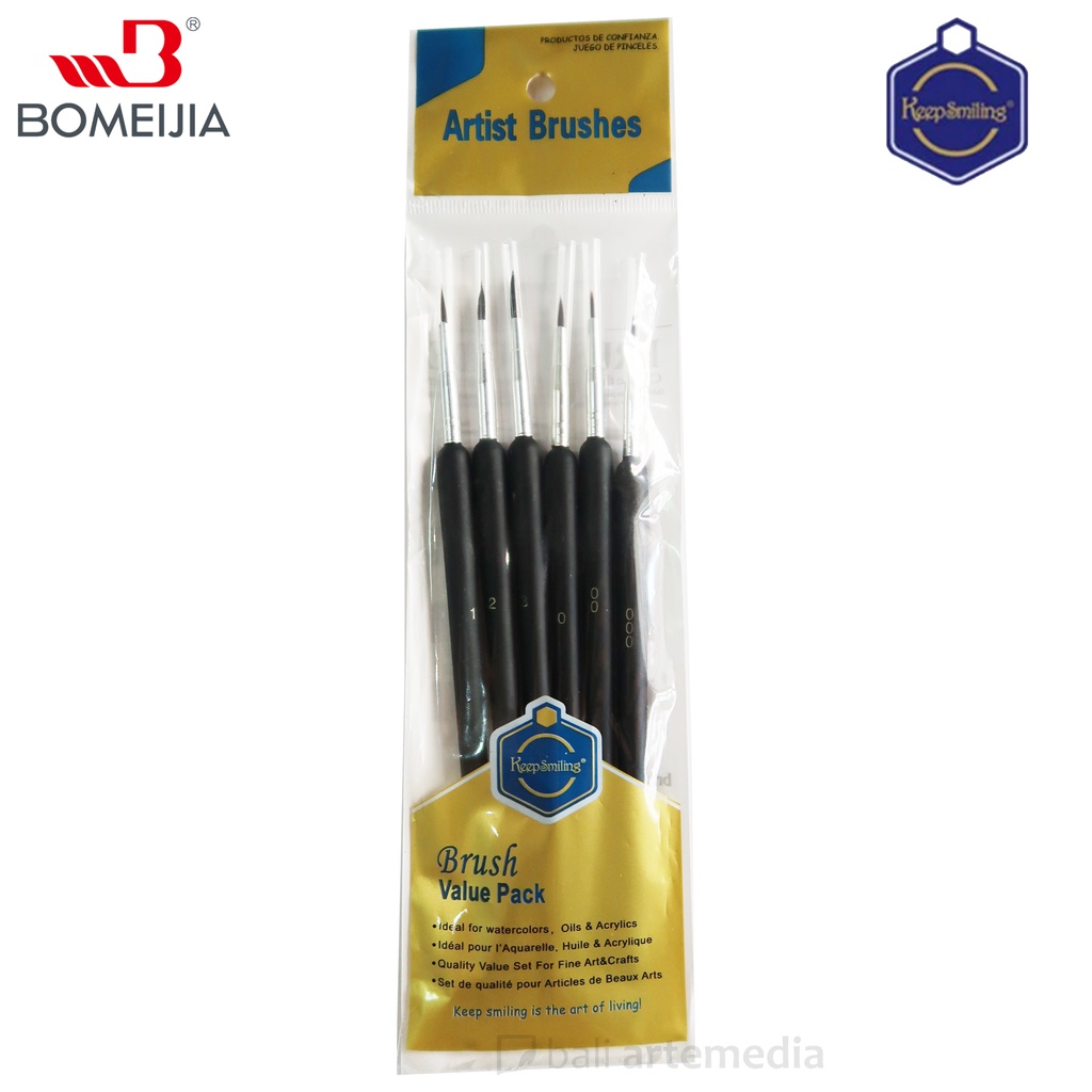 BOMEIJIA Artist Brush Value Pack Set of 6