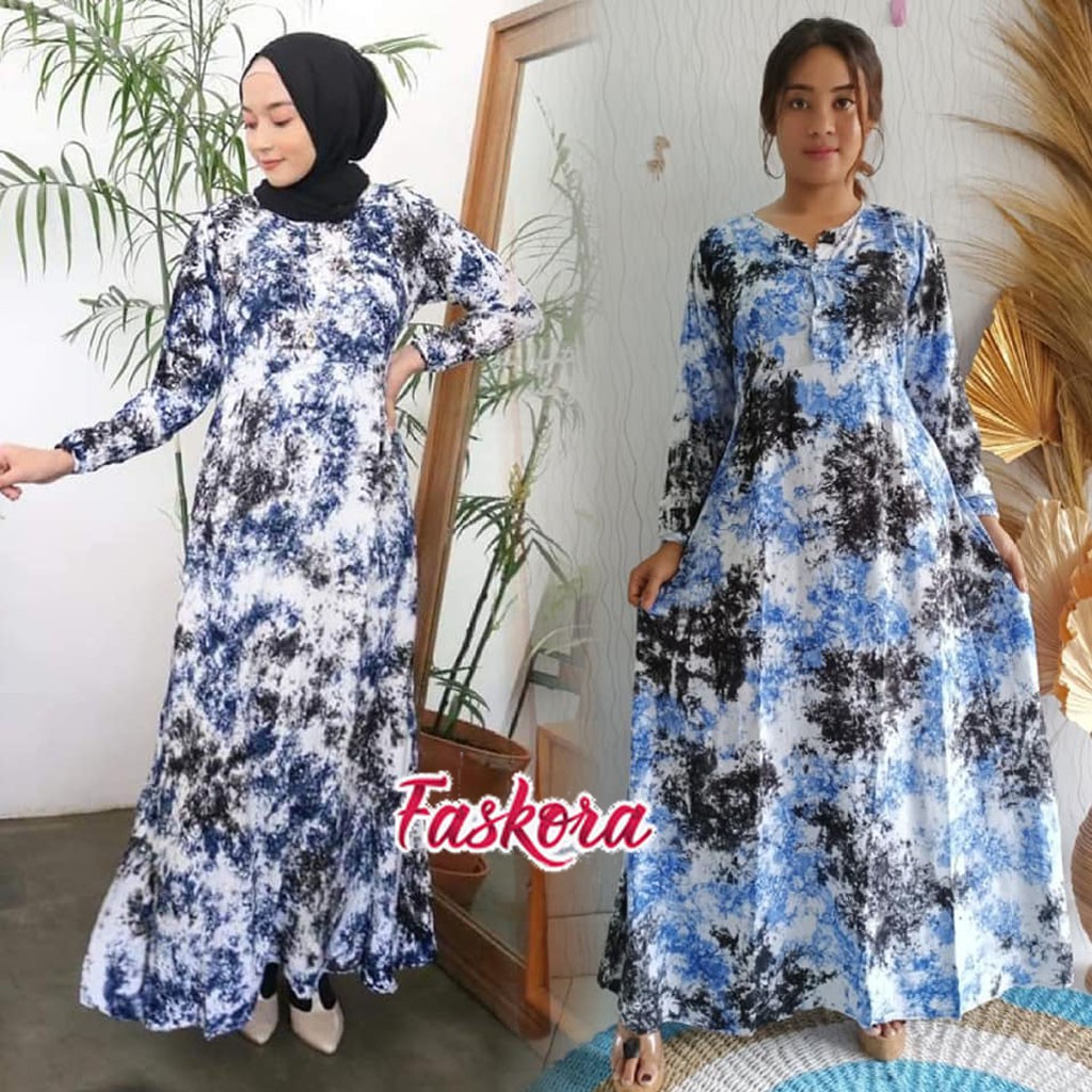 Gamis Jumbo Tie dye / Dress Muslimah Remaja Kekinian Gamis / Gamis Kekinian 2021 Pakaian Wanita