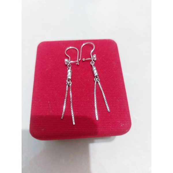 ANTING PERAK ASLI / ANTING PANJANG PERAK 925 LAPIS EMAS PUTIH / PERHIASAN ANTING KOREA / ANTING KORE