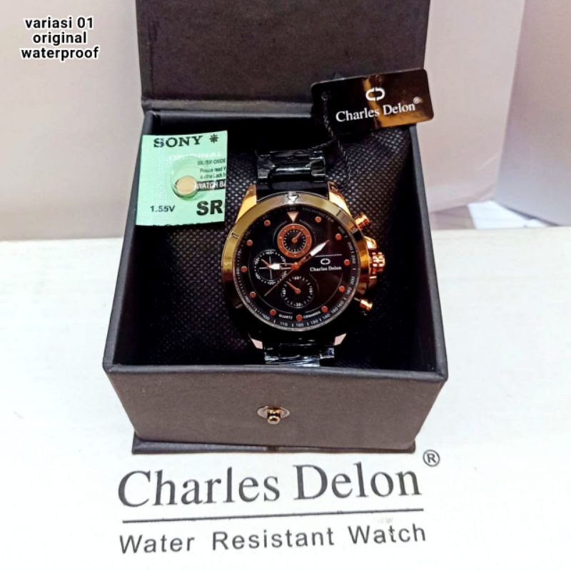 jam tangan Charles delon Rante cowok original waterproof by zellshop