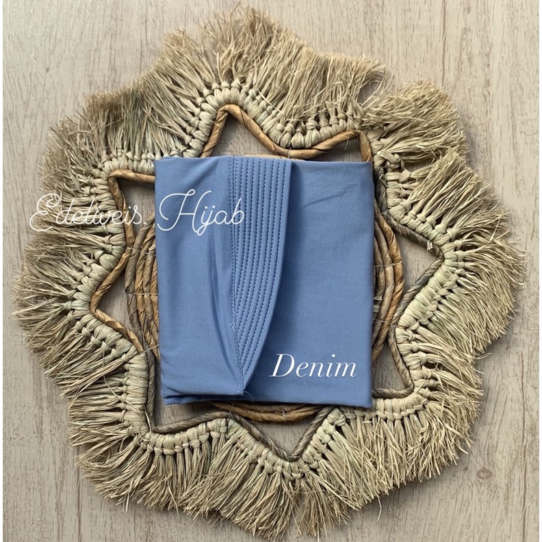 Bergo Hamidah ( ORI ) / Bergo Jersey Menutup Dada / Hijab Instan Jersey-Denim