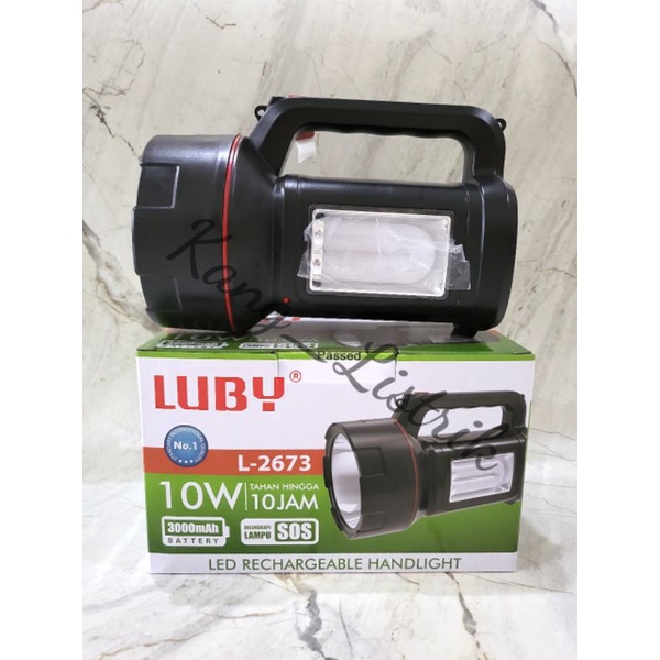 Senter LUBY L2673 / Senter Cas Luby L-2673 / Led Rechargeable Handlight