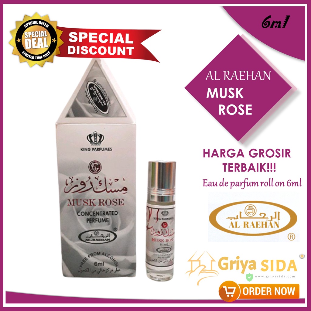 Parfum Musk rose 6ml alraehan aroma misk mirip al rehab parfum Harga grosir PROMO!!