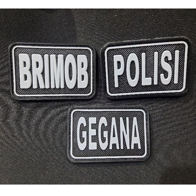 Rubber patch polisi / patch Brimob / patch gegana ukuran standar
