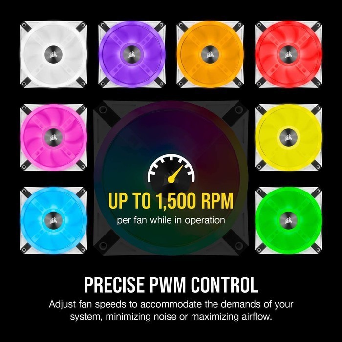 Corsair iCUE QL120 RGB 120mm PWM Single Fan BLACK atau WHITE