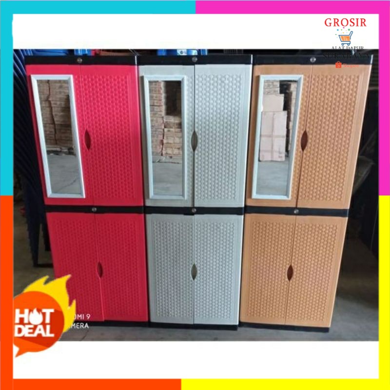 lemari plastik aquose 4 susun kaca / aquose DIVA kaca