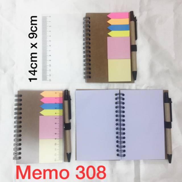 

Note Book / Buku Memo / Memo mini /Memo post it / Memo 308 dapat dicustom Logo / Perusahaan