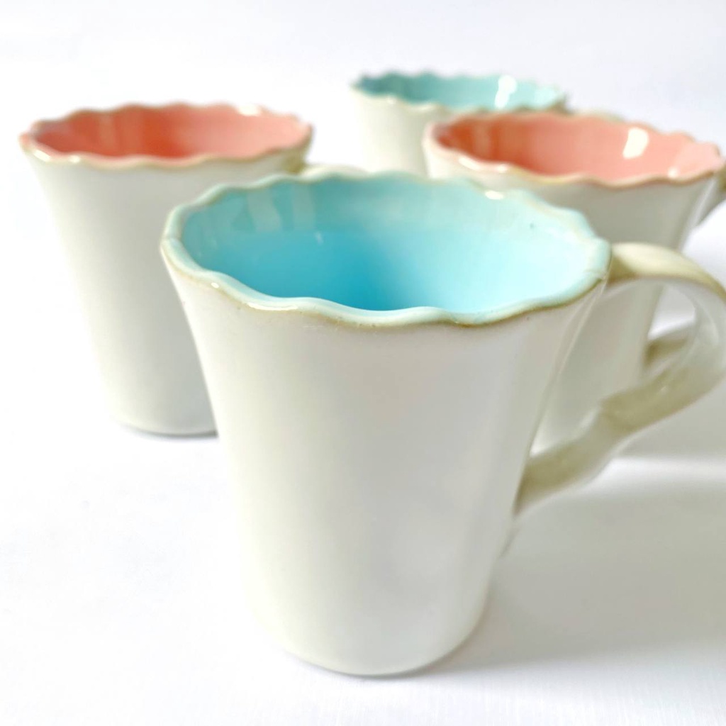 GELAS MAHKOTA KERAMIK POLOS PUTIH CANTIK | SOUVENIR PERNIKAHAN