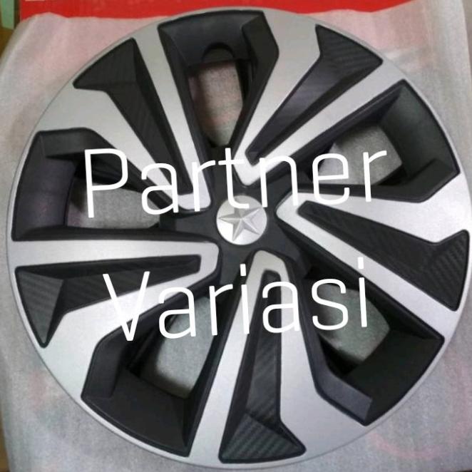 Avanza Xenia Cover Velg/Dop Roda Ring 14" Silver Kombinasi Hitam