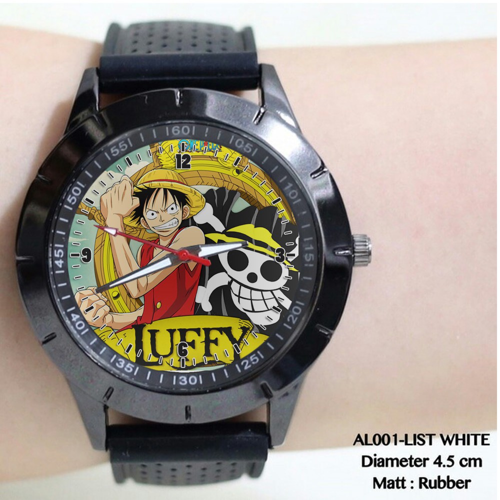 Original jam tangan custom One Piece Luffy Anime Manga Design 2 Premium Kekinian
