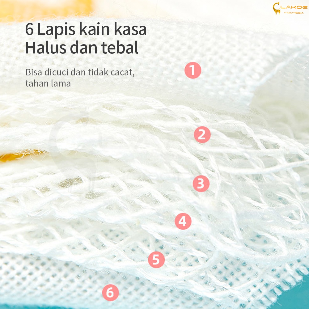 LAKOE bib bayi slabber bayi 6 lapis Celemek Makan Bayi Bahan Katun Gauze