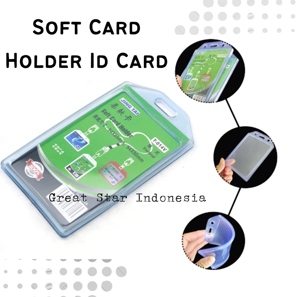 

SOFT CARD HOLDER LENTUR CLEAR / KOTAK ID CARD | TEMPAT ID CARD JINGTAI
