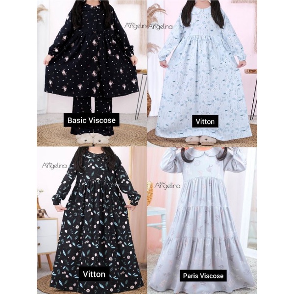 Little Atelier Angelina - Zahra Magnolia Sarah Iberis Sarah Ruellia - Gamis Rayon Anak dan Remaja