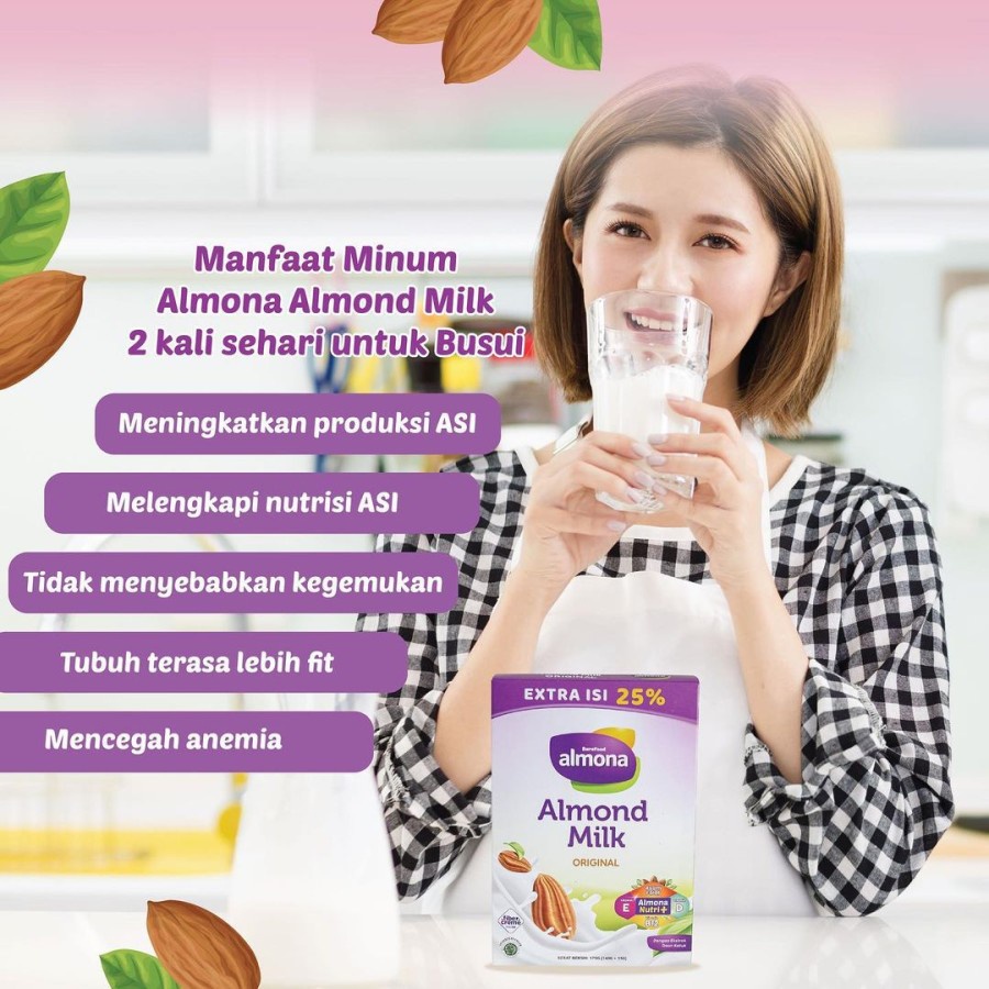 Almona Almond Milk Powder ASI Booster with Daun Katuk - Rendah Gula - Tinggi Serat - Dairy Free