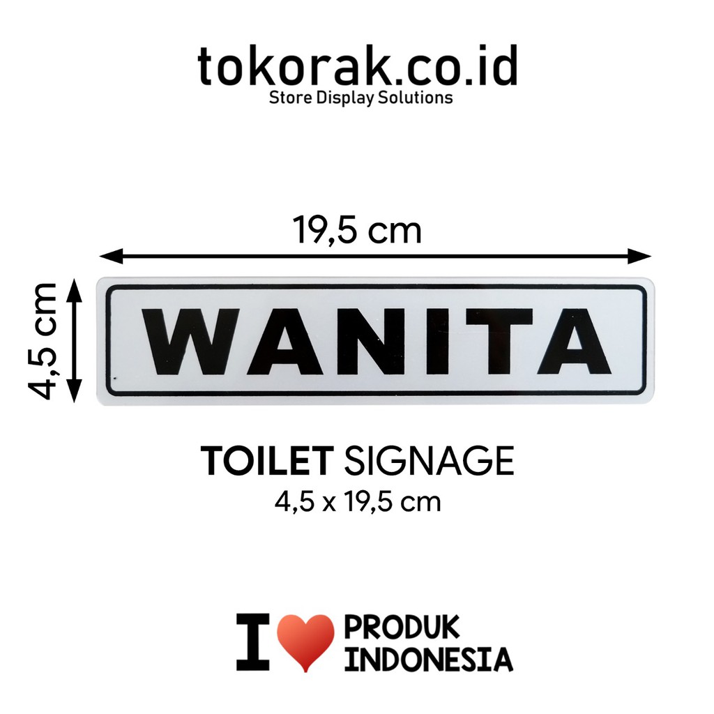 SIGNAGE WANITA 4,5CM X 19,5CM SIGN PETUNJUK SIMBOL LOGO PERINGATAN LABEL