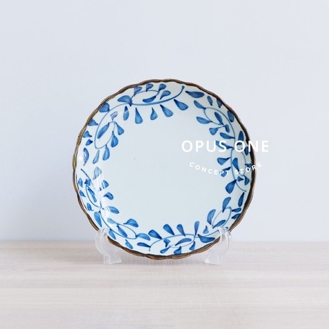 Opus One Piring Bulat Bunga Biru  12337