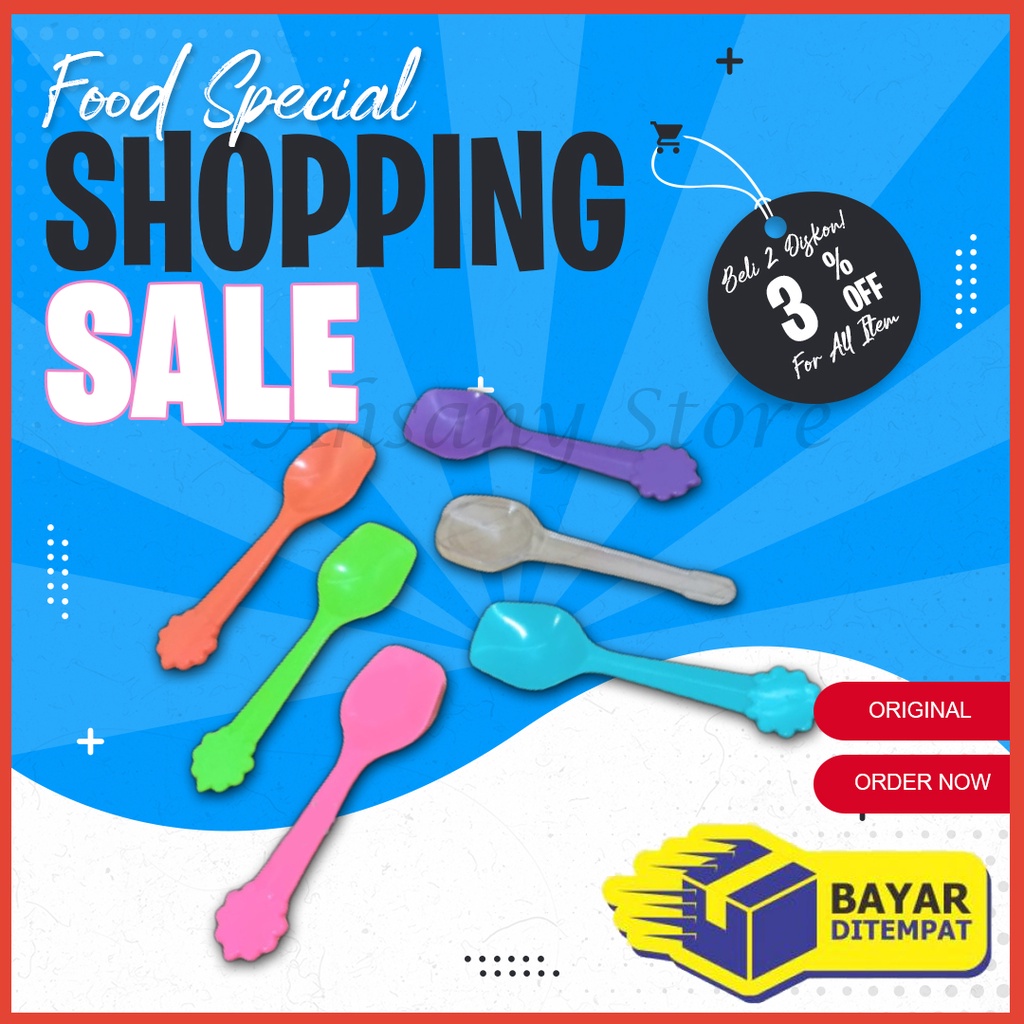 Sendok Plastik Puding Ice Cream Es Krim