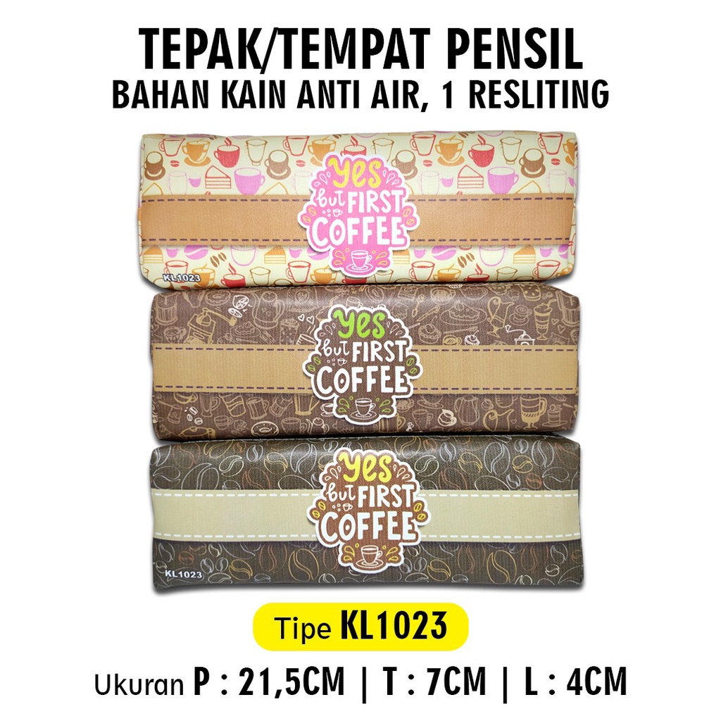 

LJK SHOP - KOTAK PENSIL RESETING / KOTAK PENSIL POUCH / MOTIF COFFE KL1023