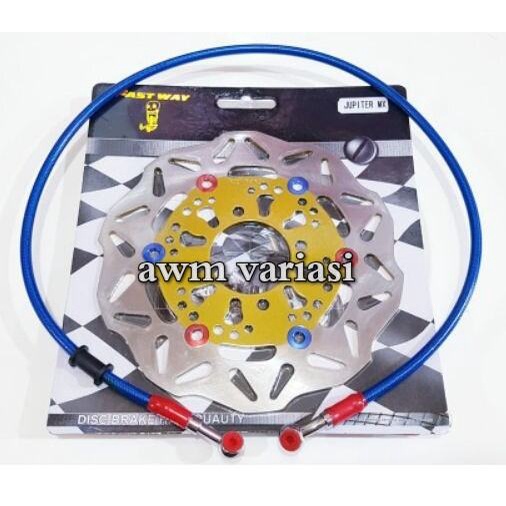 AKSESORIS VARIASI KABEL SELANG REM DEPAN PLUS PIRINGAN CAKRAM DISC DEPAN MOTOR JUPITER MX OLD-JUPITER MX NEW 135/VEGA R/VEGA ZR/FIZR/FORCE/JUPITER Z/JUPITER Z NEW/JUPITER Z BURHAN