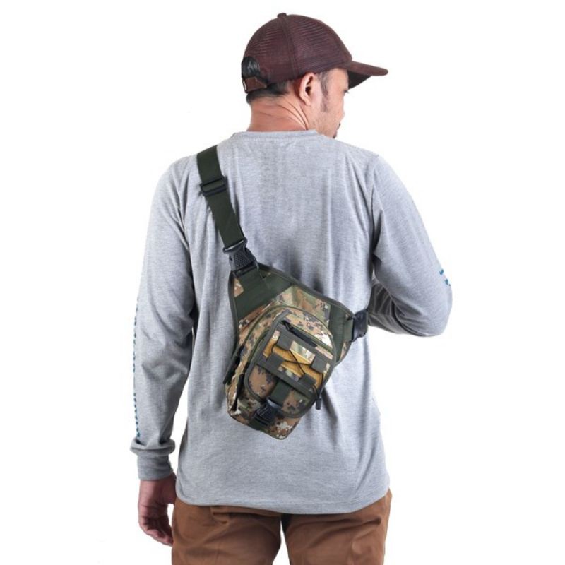 ARG Tas Selempang Pria Sling Bag Army Tactical Waist Bag Dada Cowok Loreng Hp Kecil Paha Pinggang