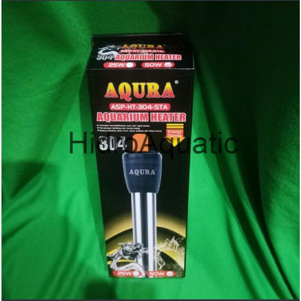 Heater stainless 50 watt / pemanas air aquarium / pengatur suhu aquarium / penghangat / stabil air