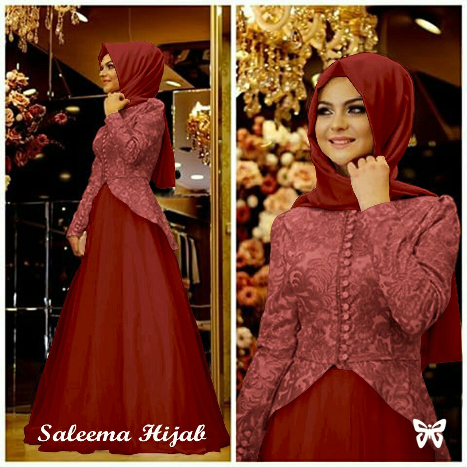 Baju Muslim Busana Wanita Muslim Syari Gamis Madina Syar'i Modern Pesta