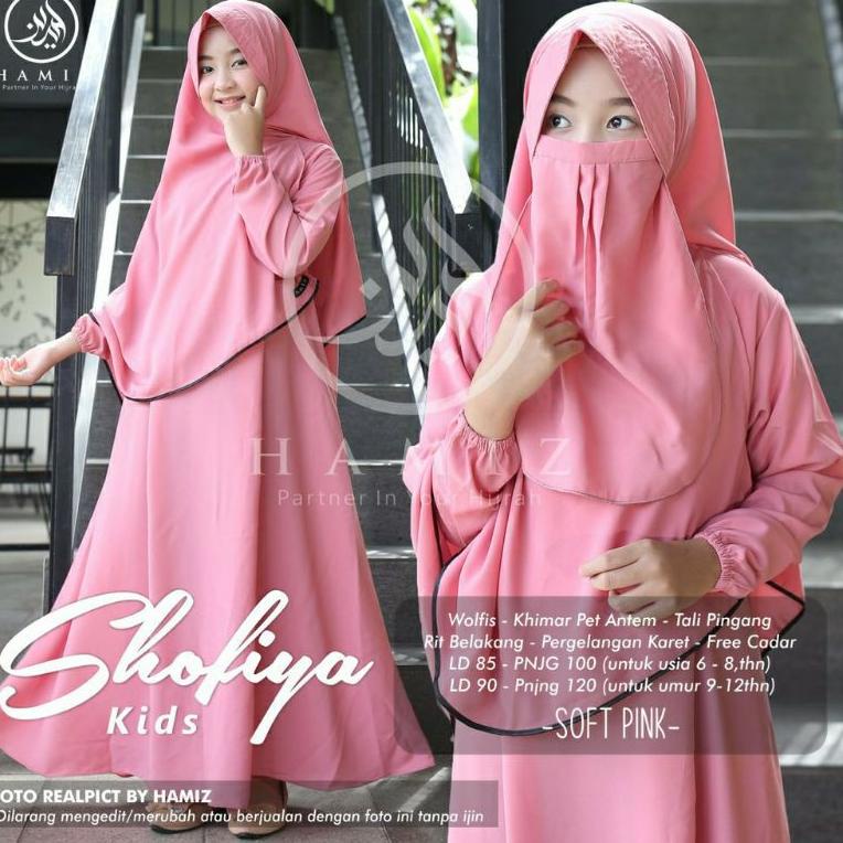 [KODE PRODUK GRSLM9070] SHOFIYA KIDS // GAMIS SYARI ANAK // SET HIJAB&CADAR // USIA 9/13TAHUN