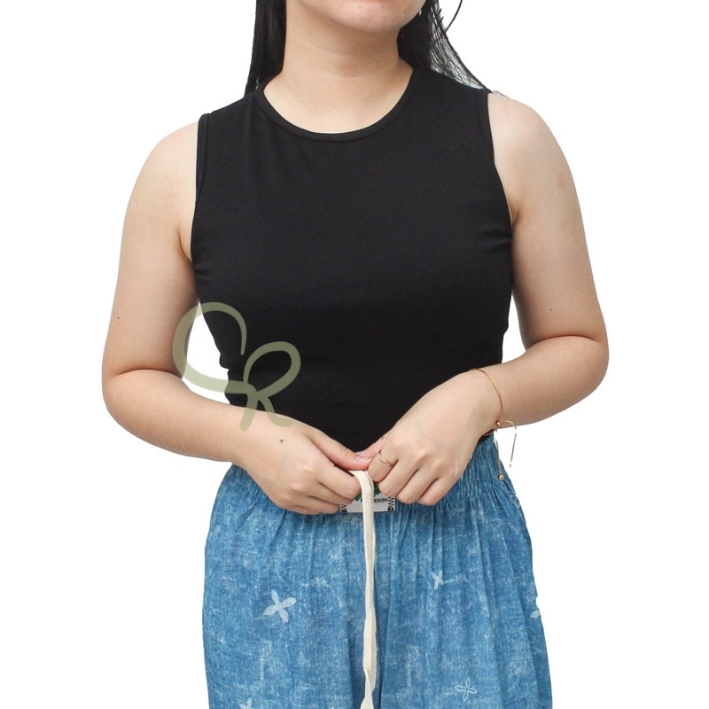 Basic Crop Tanktop Wanita Fashion Cotton Premium