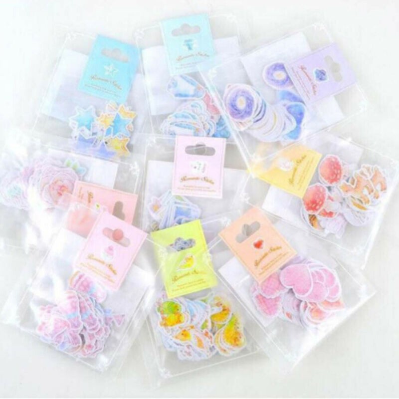 70Pcs Stiker Label Tag untuk Diary / Album / Scrapbook DIY