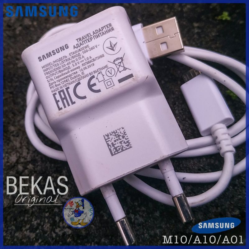 Charger Samsung Galaxy M10 / A10 / A01 Original Bekas Bawaan Hp